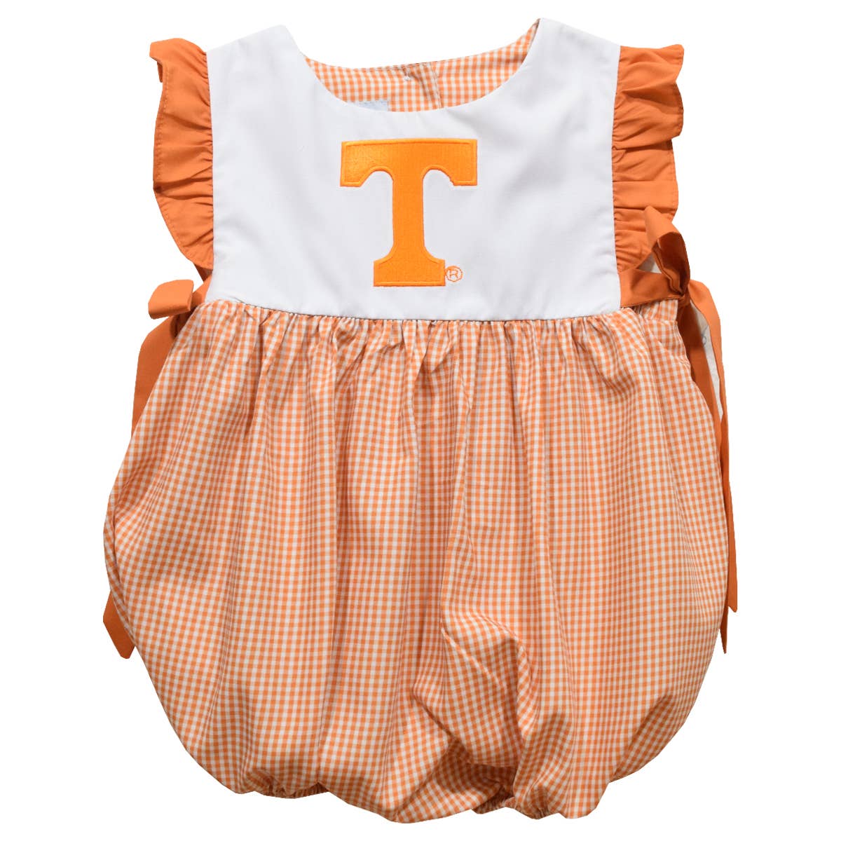Tennessee Vols Bubble - Embroidered Orange Gingham Girls