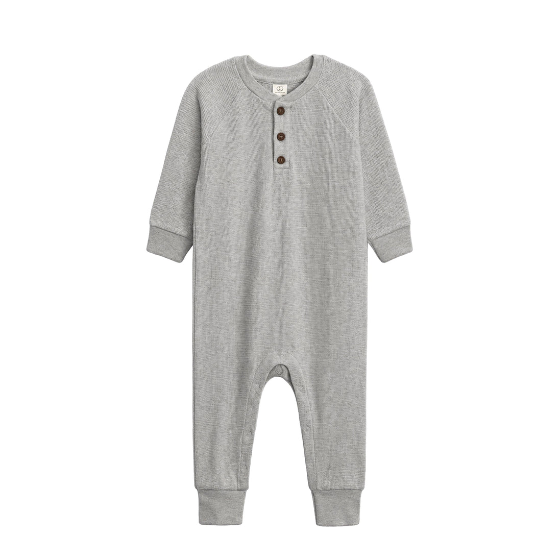 Crosby Waffle Knit Henley Romper - Ashen