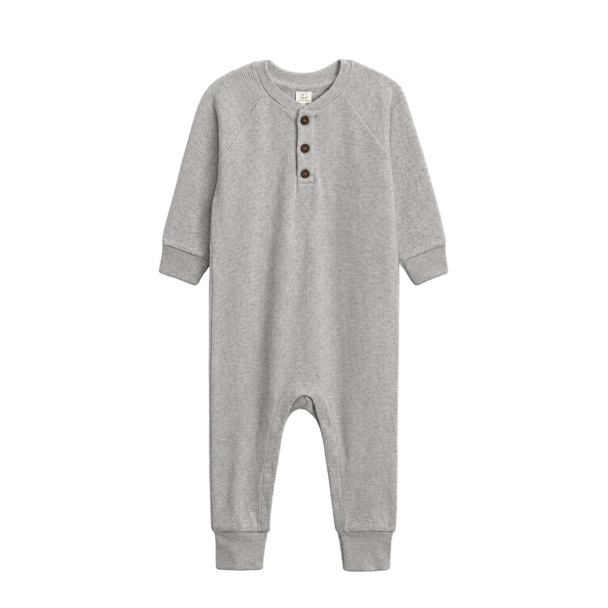 Crosby Waffle Knit Henley Romper - Ashen