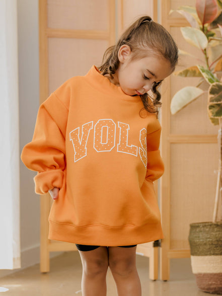 Children's Tenn Vols Polka Dot Puff Mock Neck Sweatshirt