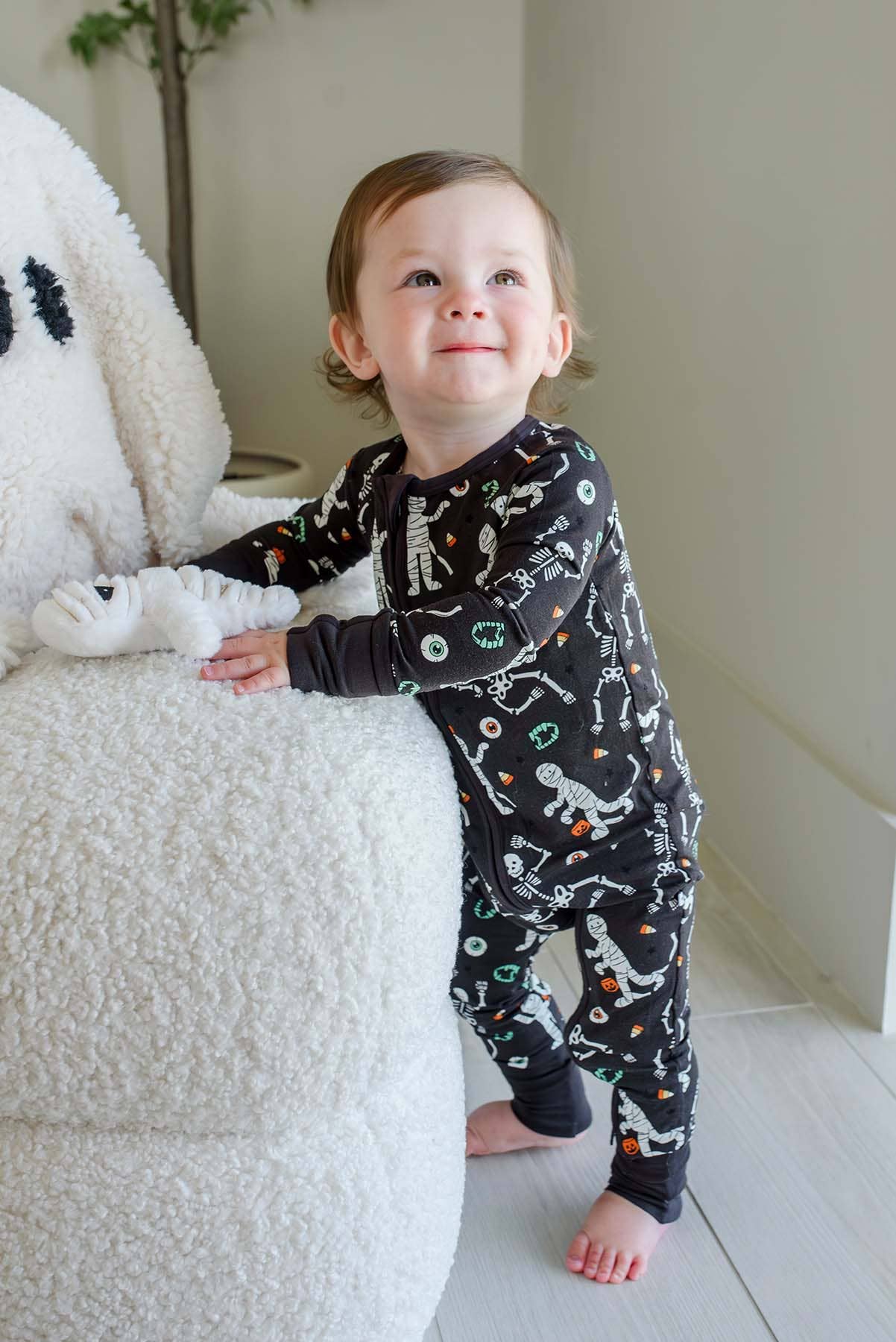 Halloween Glow-in-the-Dark Convertible Bamboo Zip Romper | Eye Want Candy