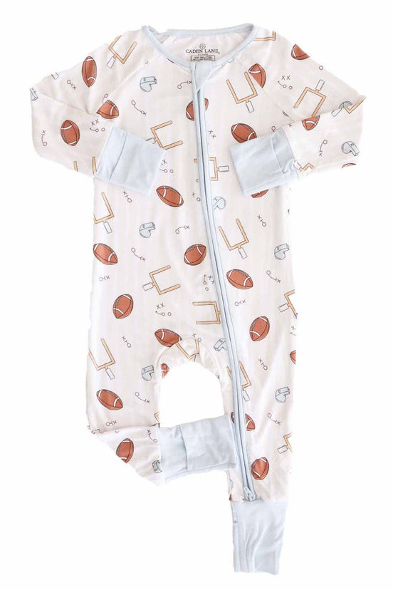 Tiny Touchdowns Convertible Zip Romper | Neutral
