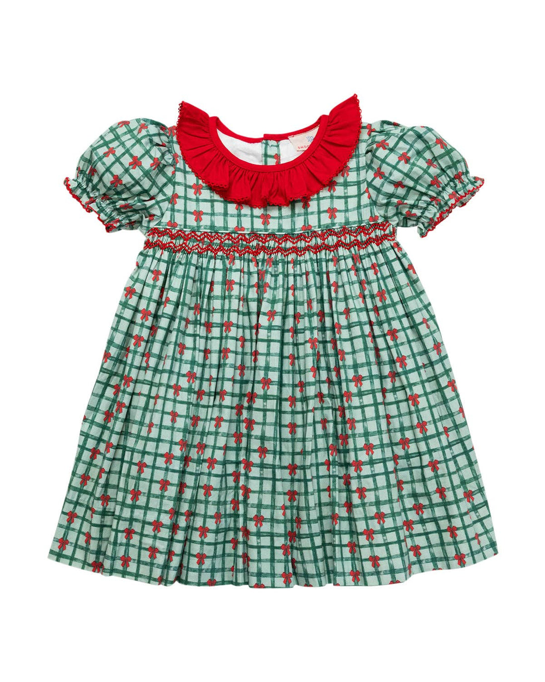 Christmas Ribbons Smocked Dress