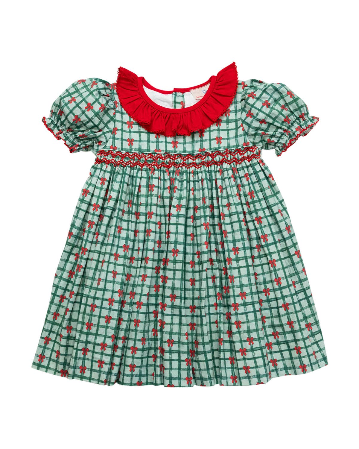 Christmas Ribbons Smocked Dress