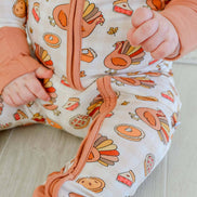 Thanksgiving Bamboo Convertible Zipper Romper | Gobble Gobble