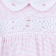 Anna Smocked Footie - Pink