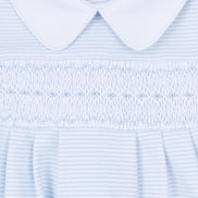 Benjamin Smocked Footie - Light Blue