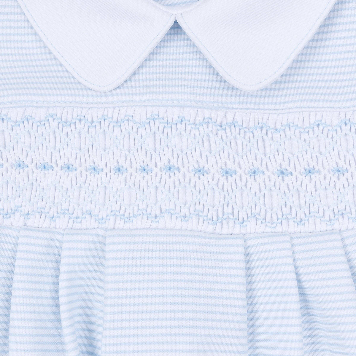 Benjamin Smocked Footie - Light Blue