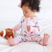 Tiny Touchdowns Convertible Zip Romper | Pink