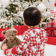 Christmas Bamboo Convertible Zipper Romper | Cozy Claus