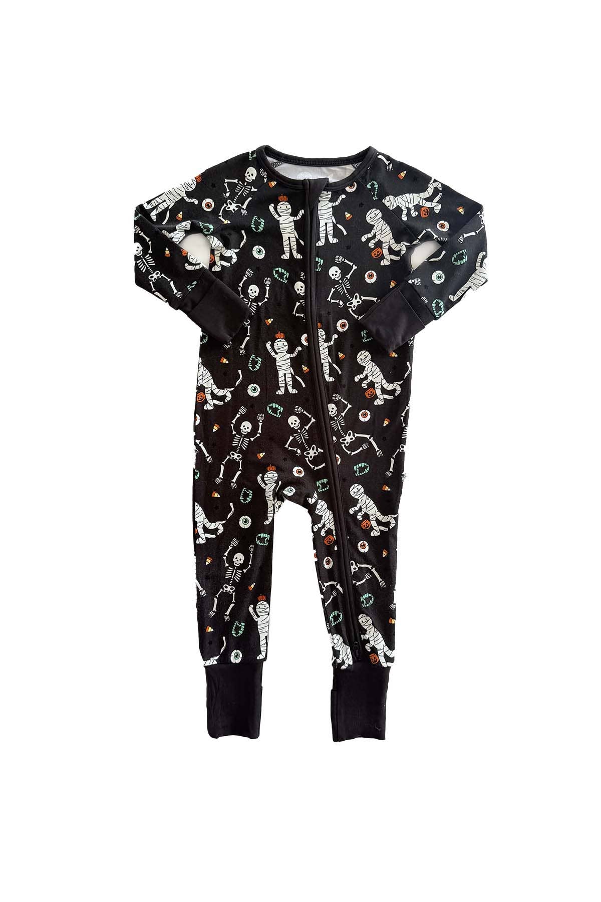 Halloween Glow-in-the-Dark Convertible Bamboo Zip Romper | Eye Want Candy