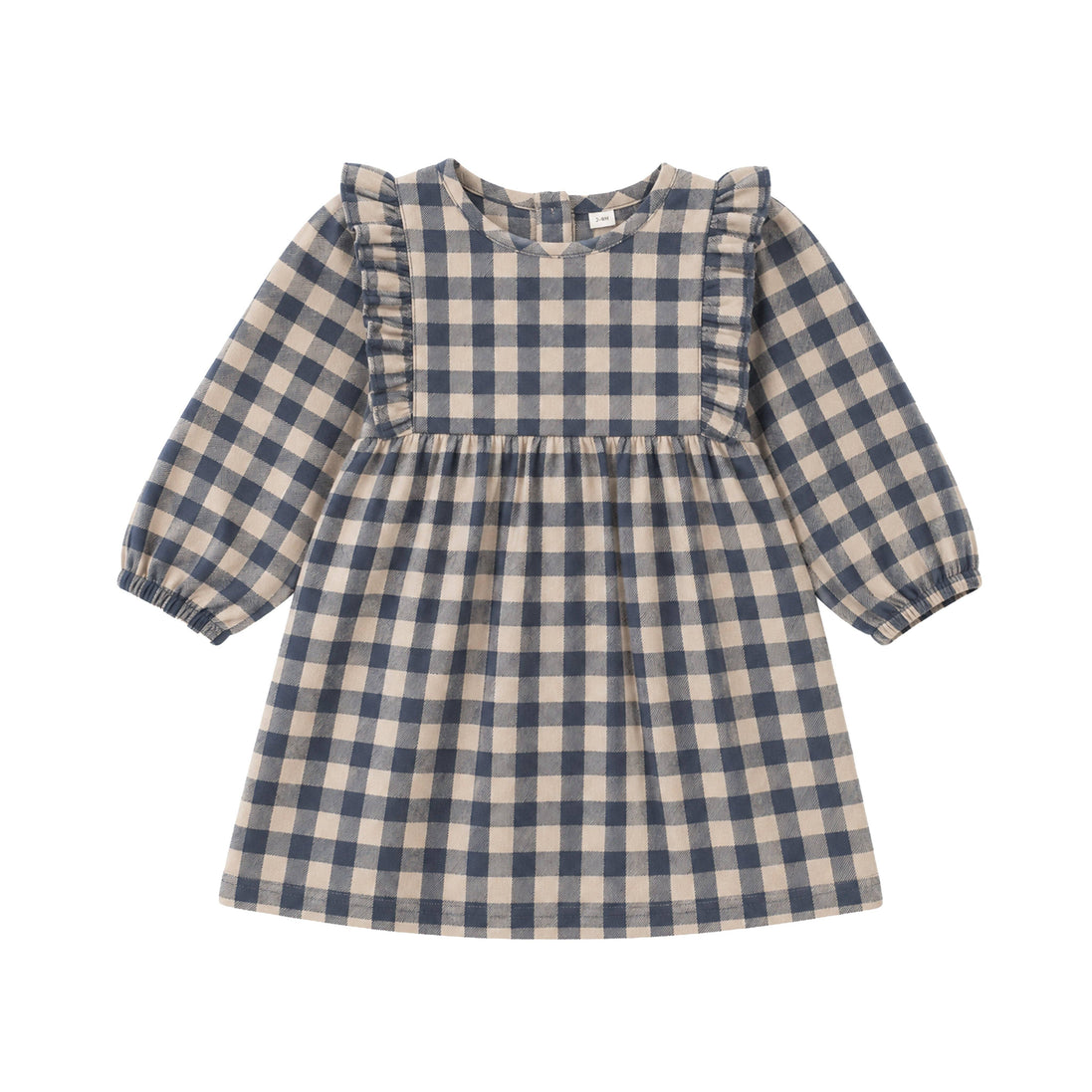 Celyn Flannel Ruffle Long Sleeve Dress - Swindon Plaid