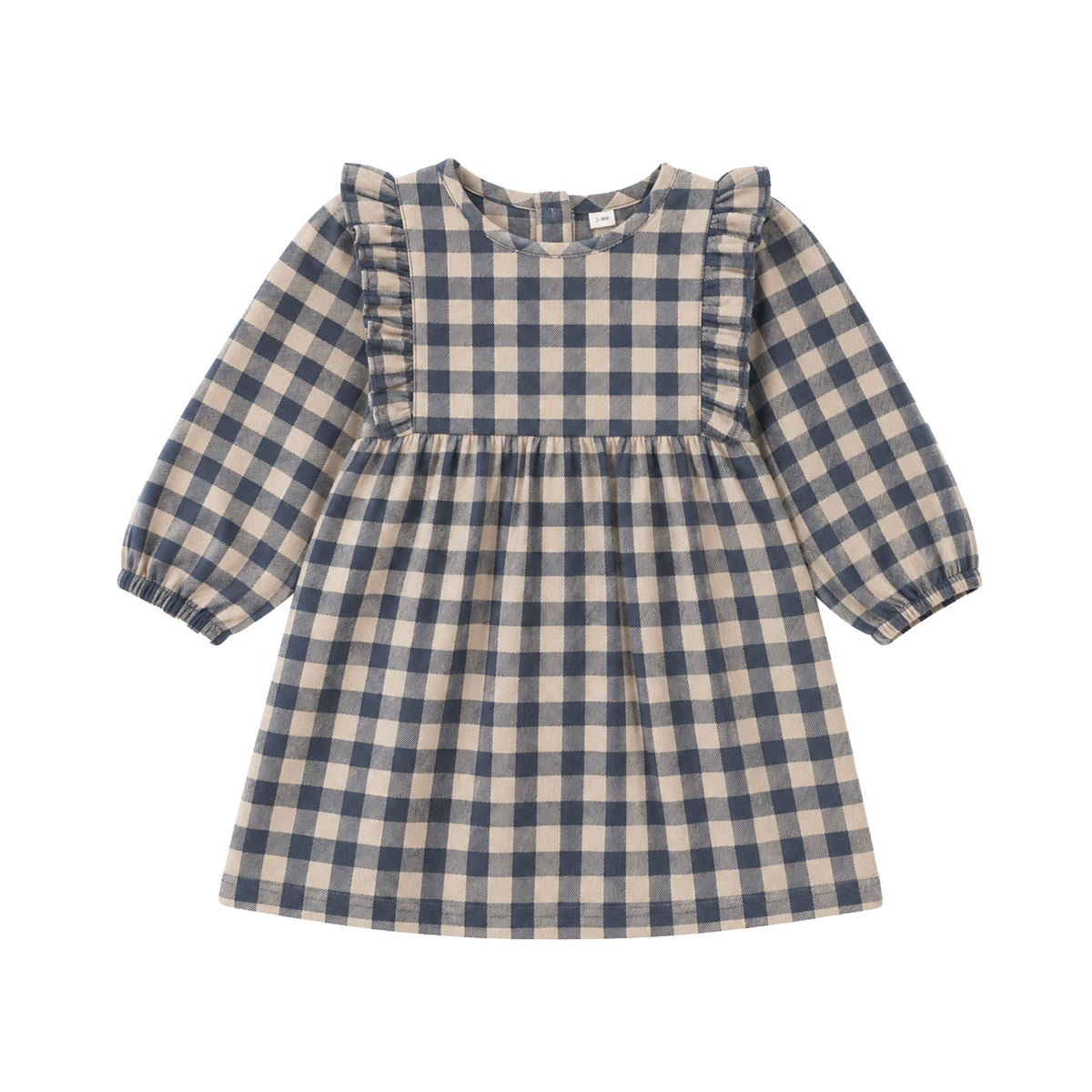 Celyn Flannel Ruffle Long Sleeve Dress - Swindon Plaid
