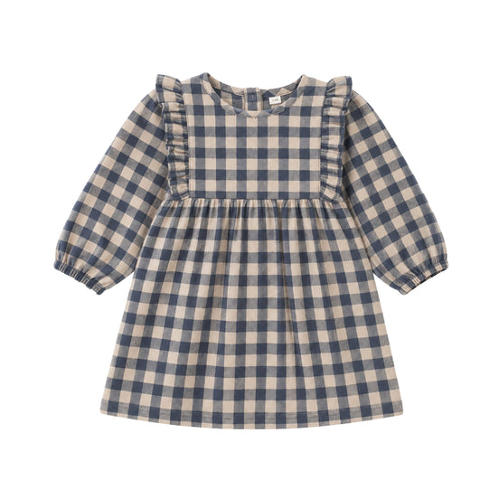 Celyn Flannel Ruffle Long Sleeve Dress - Swindon Plaid