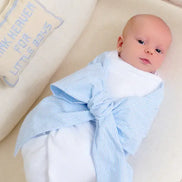 Bow Swaddle - Seersucker