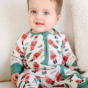 Bamboo Convertible Zipper Romper | Toy Soldier Green