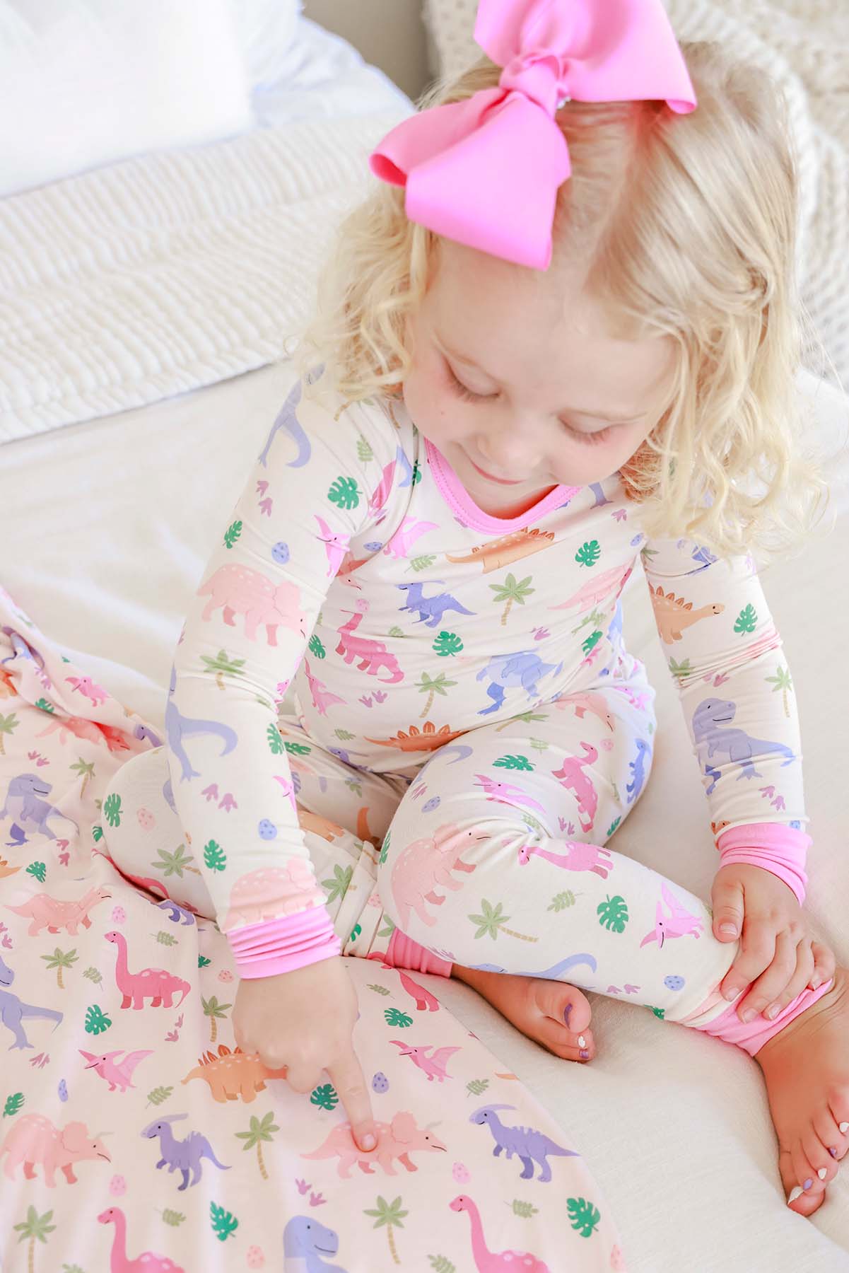 Two-Piece Bamboo Pajama Set | Little Fossil Pink