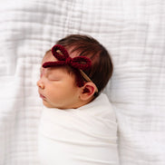 Crochet Bow - Wine Headband