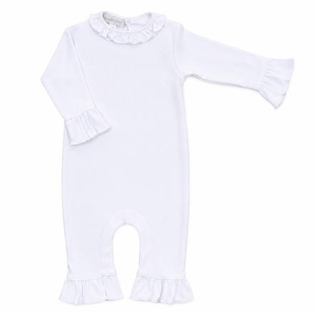 Essentials White Ruffle Playsuit