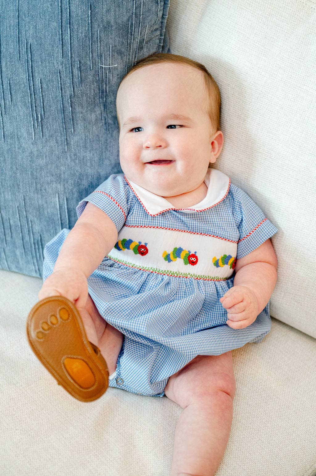 Back to School Caterpillar Smocked Henry Bubble
