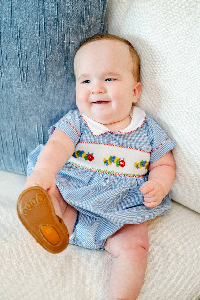 Back to School Caterpillar Smocked Henry Bubble