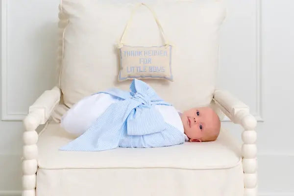 Bow Swaddle - Seersucker