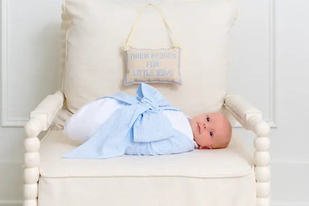 Bow Swaddle - Seersucker