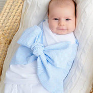 Bow Swaddle - Seersucker