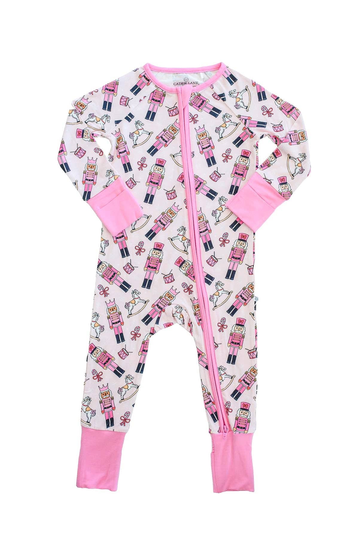 Bamboo Convertible Zipper Romper | Toy Soldier Pink