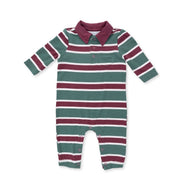 Rugby Stripe Green - Polo Romper