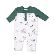 Pointer Pups and Duck Buddies - Romper with Contrast Sleeves