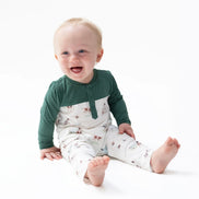 Pointer Pups and Duck Buddies - Romper with Contrast Sleeves