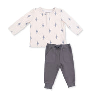 Lightning Bolt Viscose - Long Sleeve Henley and Jogger