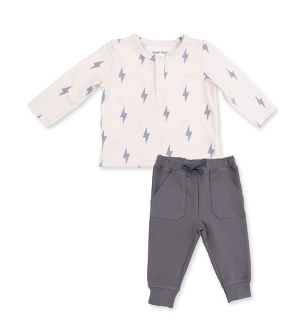 Lightning Bolt Viscose - Long Sleeve Henley and Jogger