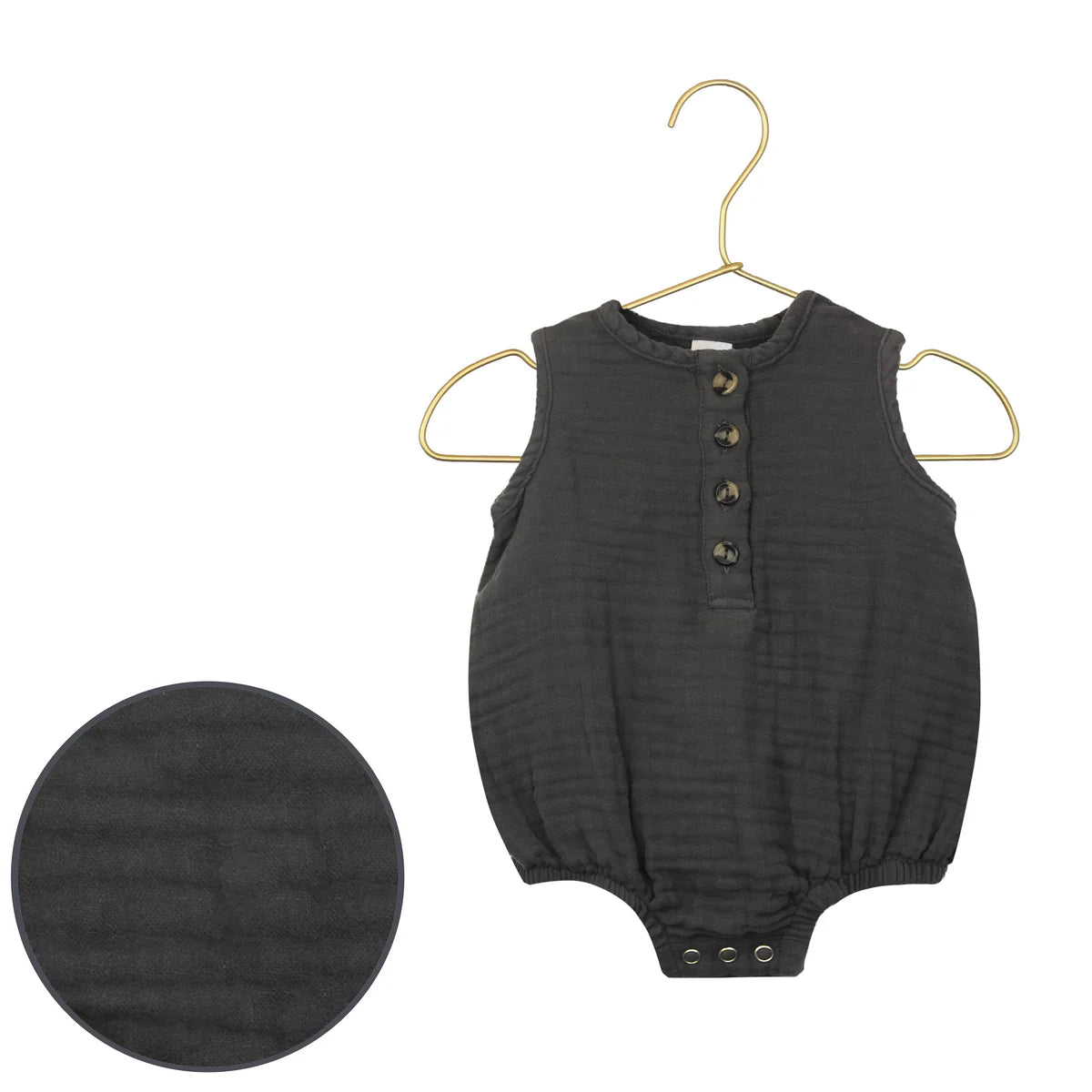 Cloud Muslin Bubble Romper - Charcoal