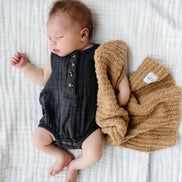 Cloud Muslin Bubble Romper - Charcoal