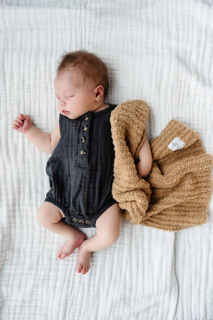 Cloud Muslin Bubble Romper - Charcoal
