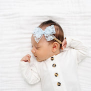 Lace Bow - Powder Blue Headband
