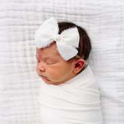 Chiffon Bow - Dove White Headband
