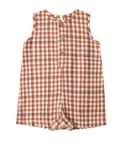 Mavrick Romper Poppy Gingham