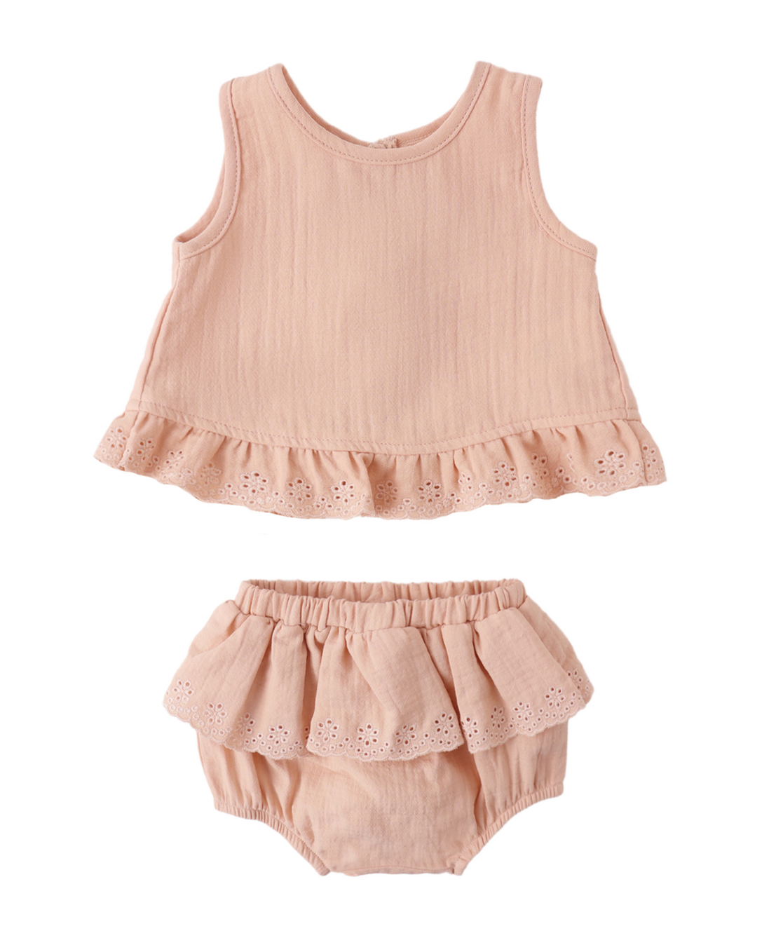 Ruffled Tulip Top + Bloomer Set Melon