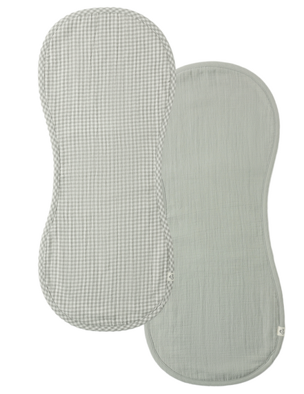 Burp Cloth 2 Pack Sage Gingham