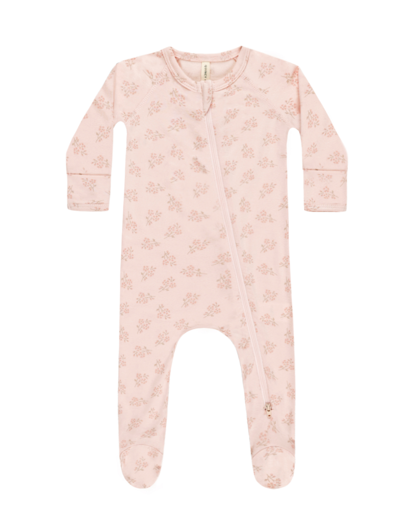 Modal Zip Footie Pink Blossom