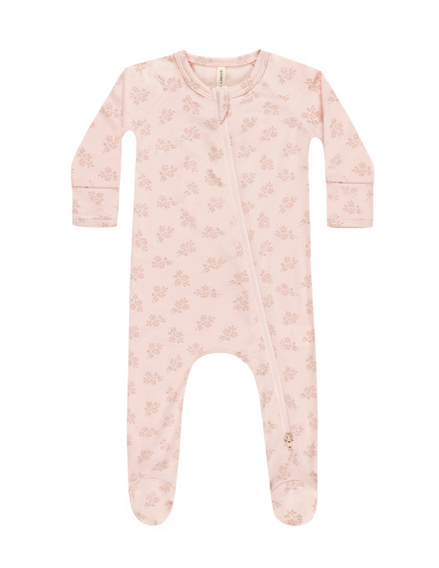 Modal Zip Footie Pink Blossom
