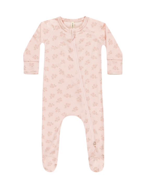 Modal Zip Footie Pink Blossom