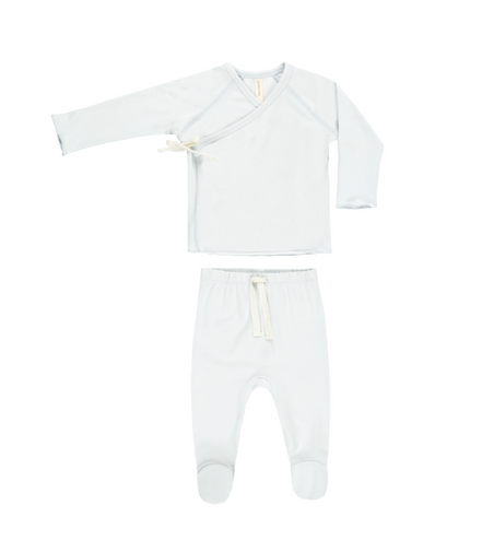 Wrap Top + Footed Pant Set Fog