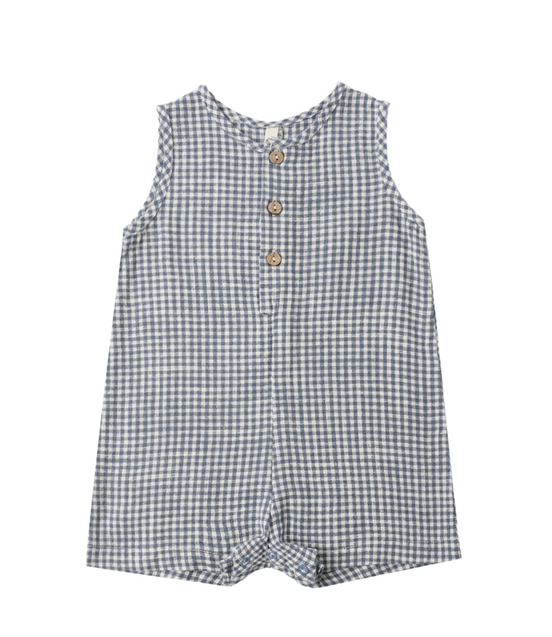 Mavrick Romper Marine Gingham
