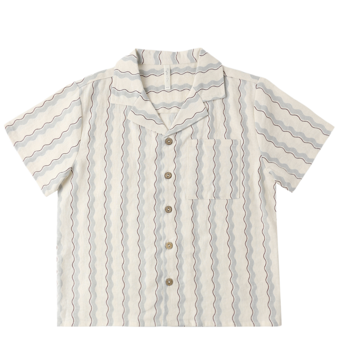 Lapel Collar Shirt Wave Stripe