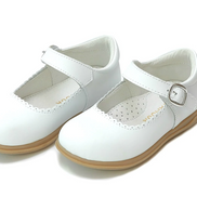 Chloe Classic Scalloped Leather Mary Jane - White