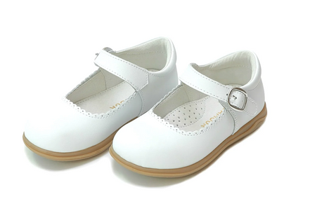Chloe Classic Scalloped Leather Mary Jane - White